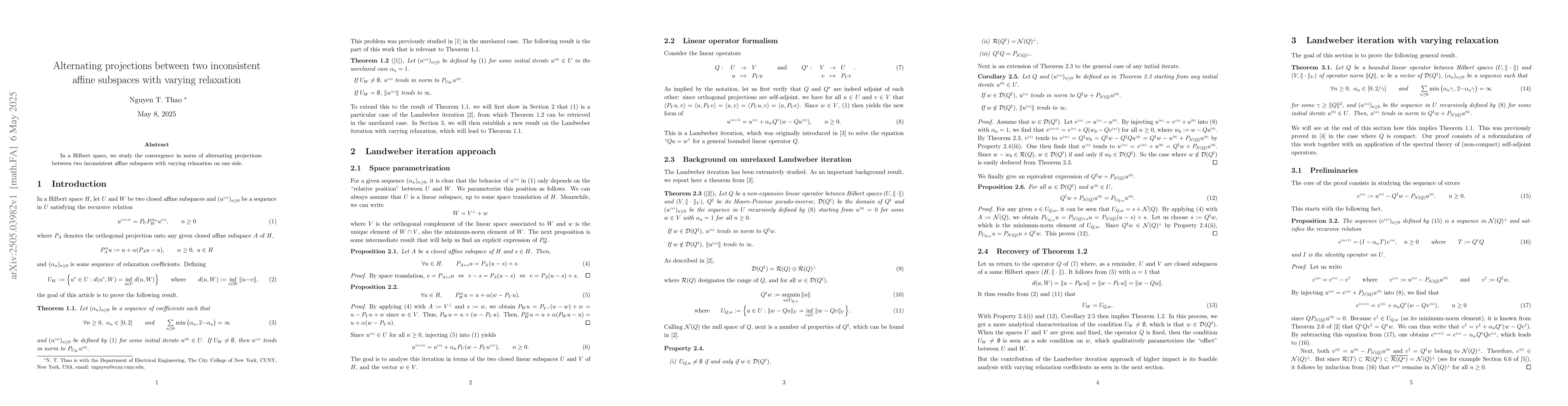 Thumbnail for Alternating projections between two inconsistent affine subspaces with
  varying relaxation
