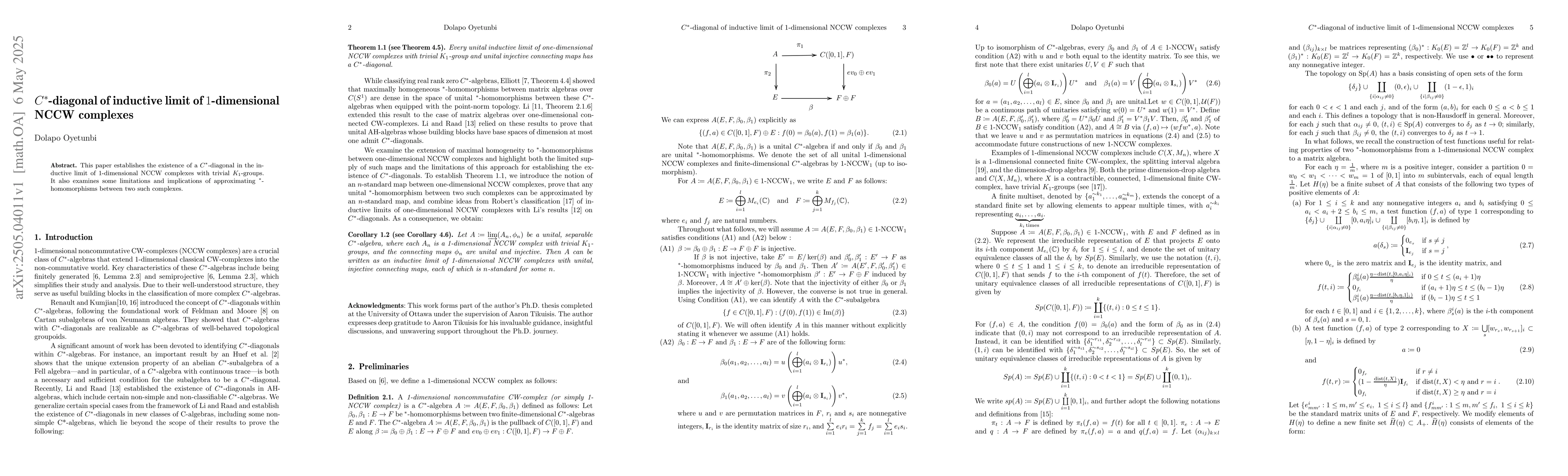 Thumbnail for $C^*$-diagonal of inductive limit of $1$-dimensional NCCW complexes