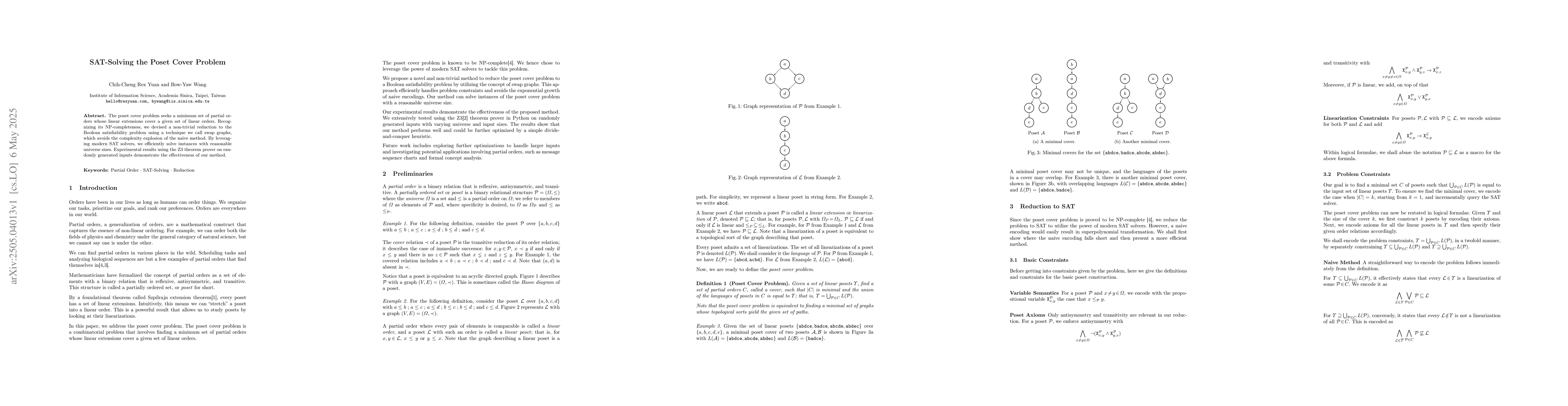 Thumbnail for SAT-Solving the Poset Cover Problem
