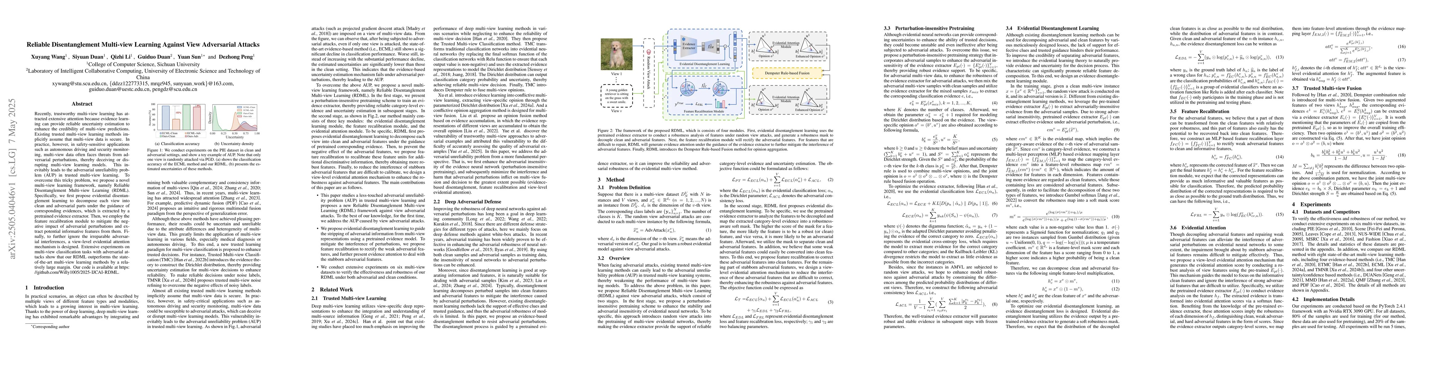 Thumbnail for Reliable Disentanglement Multi-view Learning Against View Adversarial
  Attacks