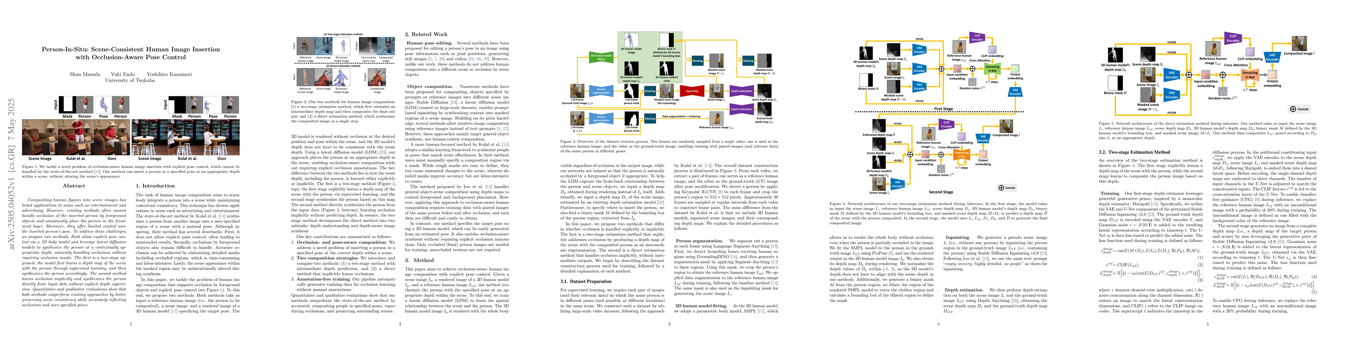 Thumbnail for Person-In-Situ: Scene-Consistent Human Image Insertion with
  Occlusion-Aware Pose Control