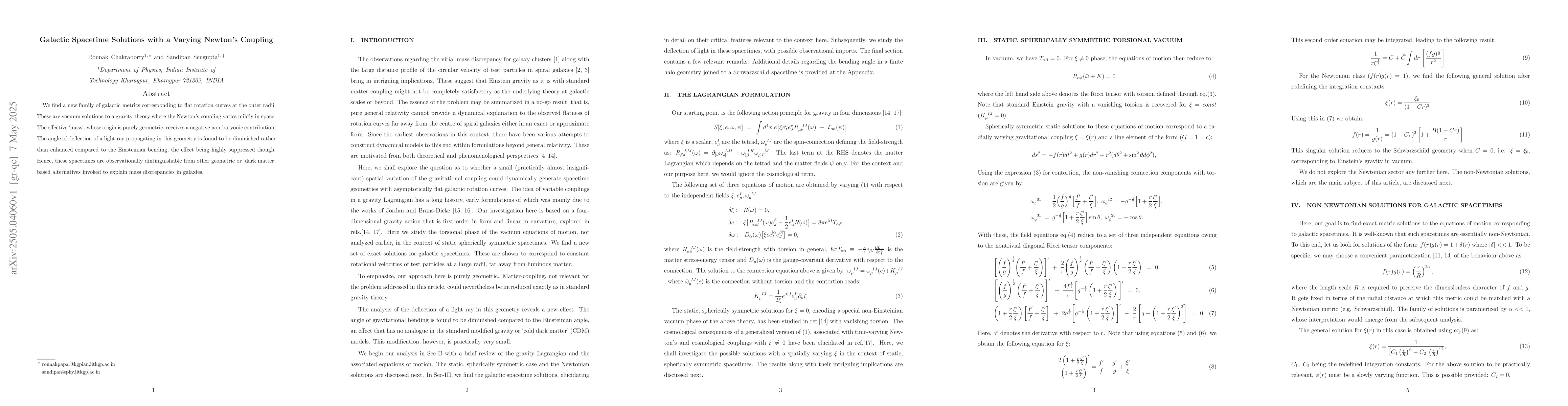 Thumbnail for Galactic Spacetime Solutions with a Varying Newton's Coupling