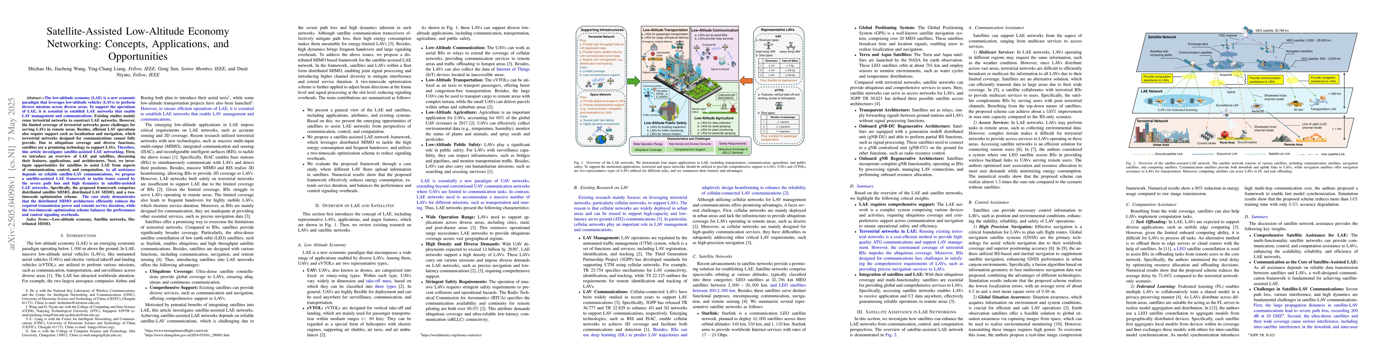 Thumbnail for Satellite-Assisted Low-Altitude Economy Networking: Concepts,
  Applications, and Opportunities