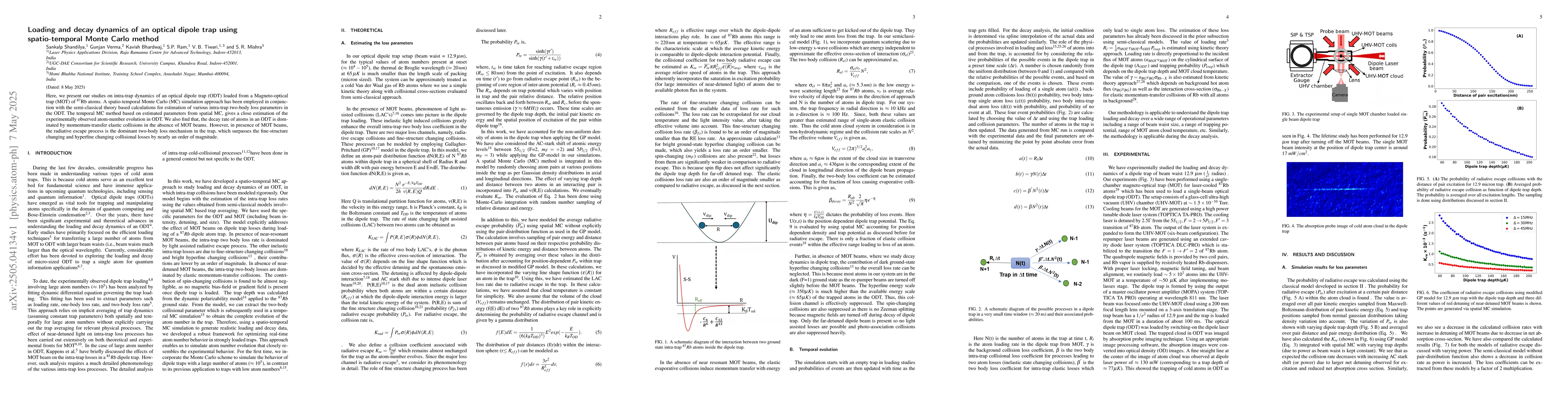 Thumbnail for Loading and decay dynamics of an optical dipole trap using
  spatio-temporal Monte Carlo method