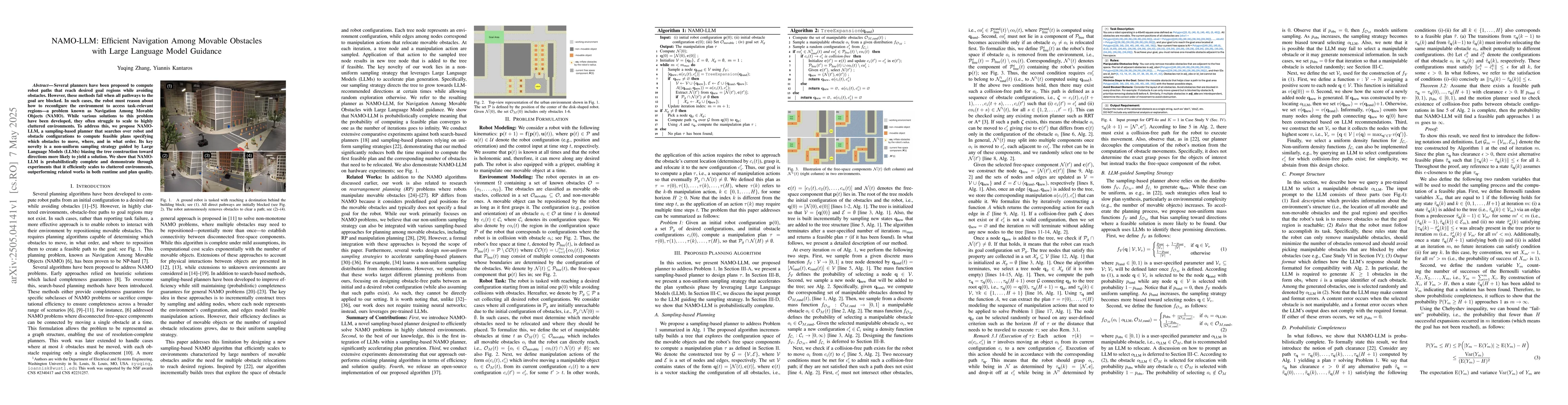 Thumbnail for NAMO-LLM: Efficient Navigation Among Movable Obstacles with Large
  Language Model Guidance