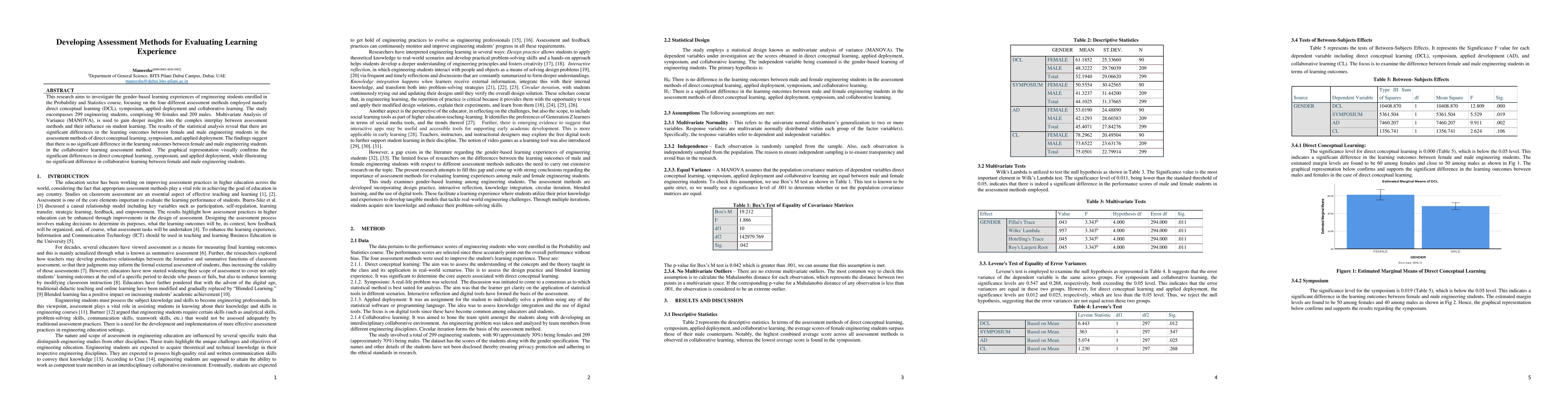 Thumbnail for Developing Assessment Methods for Evaluating Learning Experience