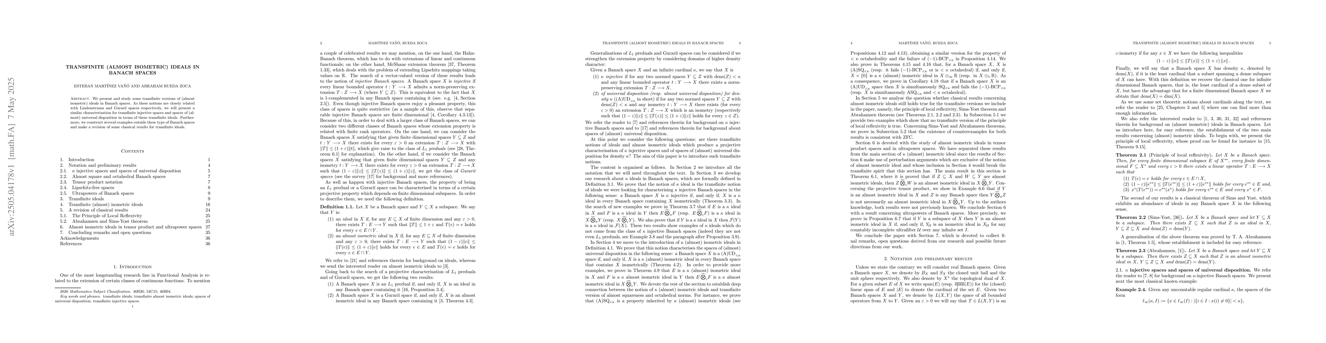 Thumbnail for Transfinite (almost isometric) ideals in Banach spaces