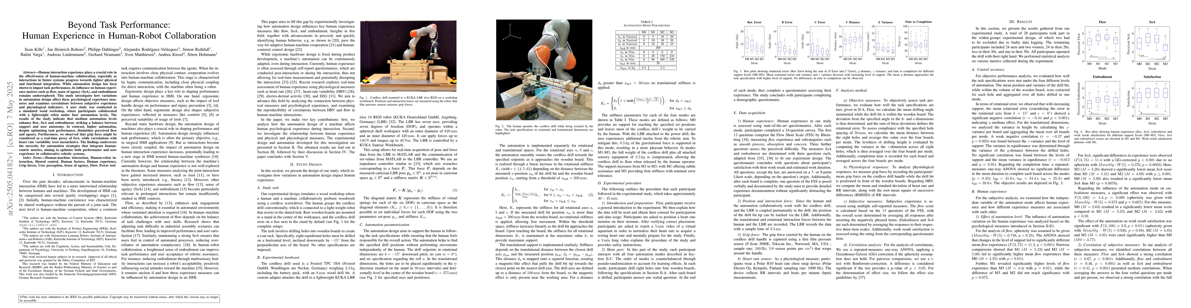 Thumbnail for Beyond Task Performance: Human Experience in Human-Robot Collaboration