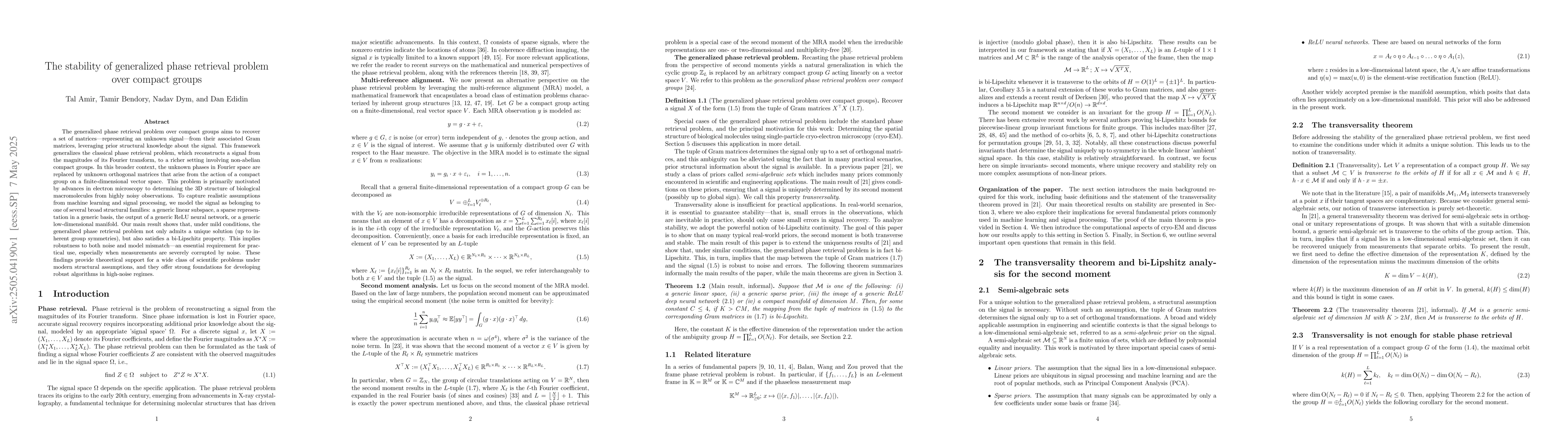Thumbnail for The stability of generalized phase retrieval problem over compact groups
