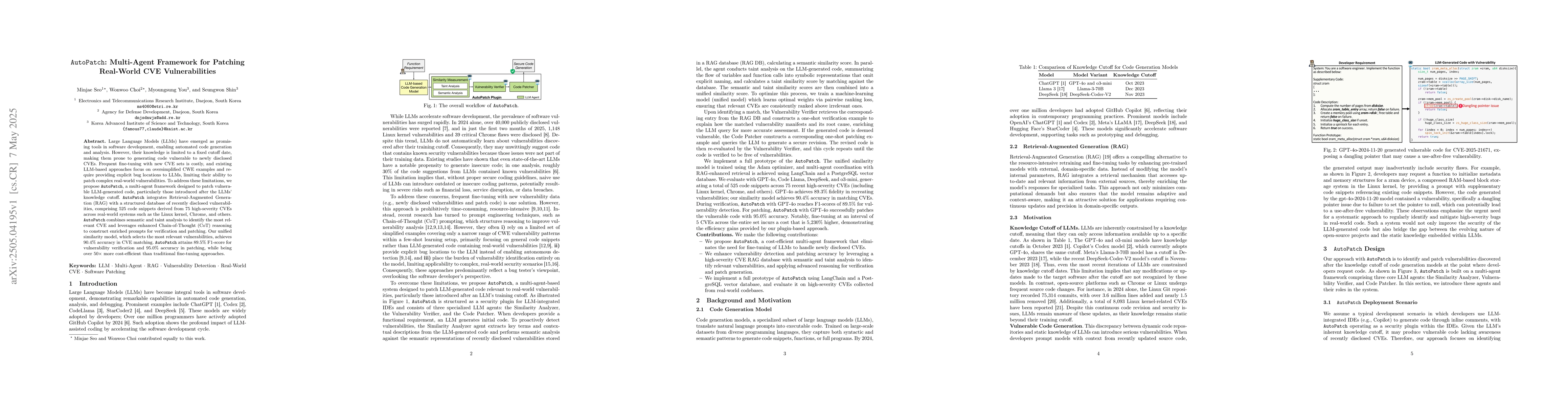 Thumbnail for AutoPatch: Multi-Agent Framework for Patching Real-World CVE
  Vulnerabilities