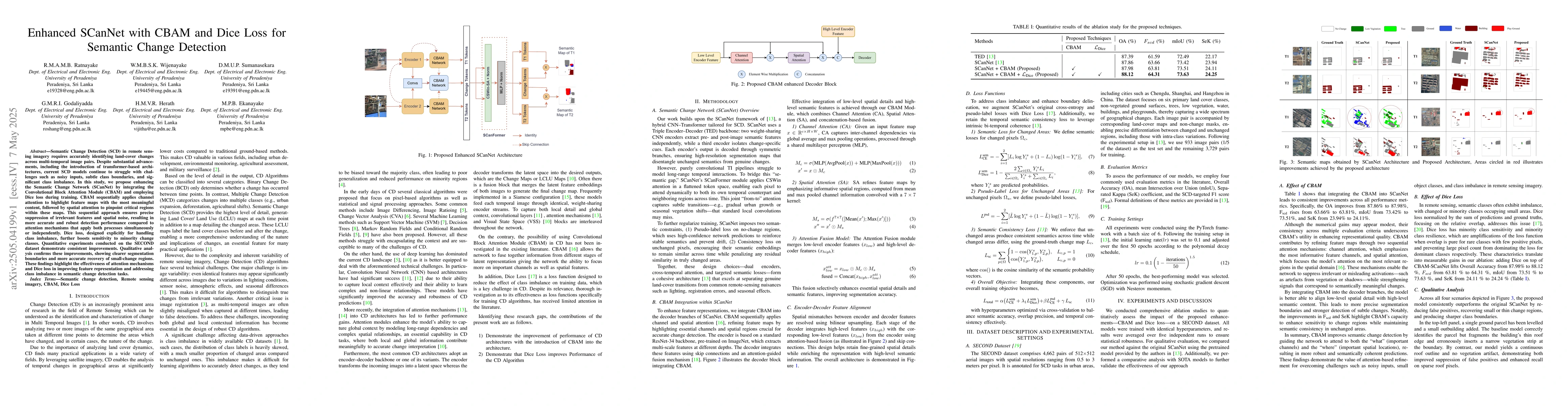 Thumbnail for Enhanced SCanNet with CBAM and Dice Loss for Semantic Change Detection