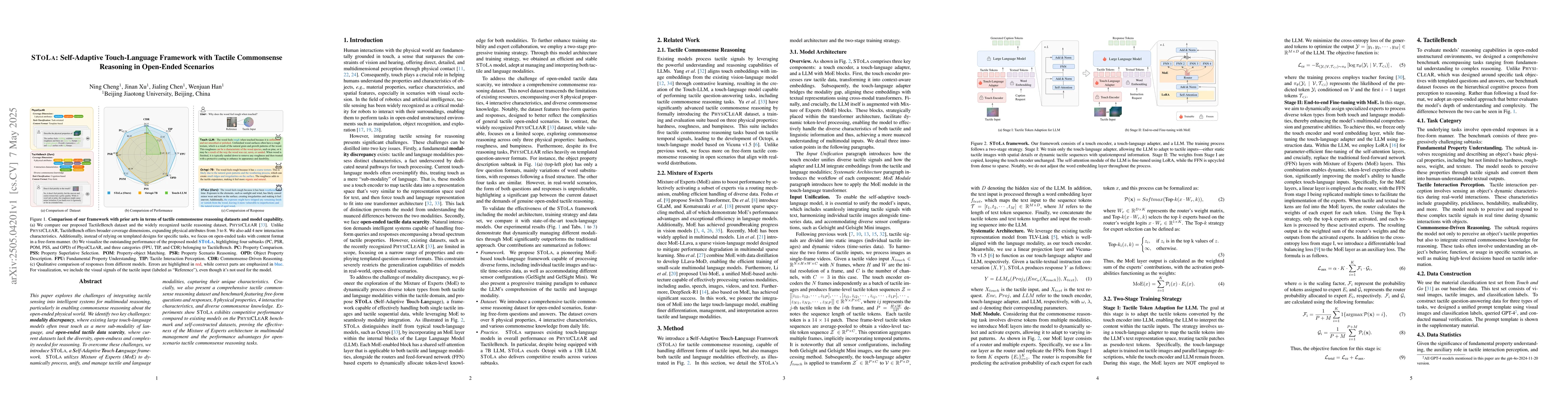 Thumbnail for SToLa: Self-Adaptive Touch-Language Framework with Tactile Commonsense
  Reasoning in Open-Ended Scenarios