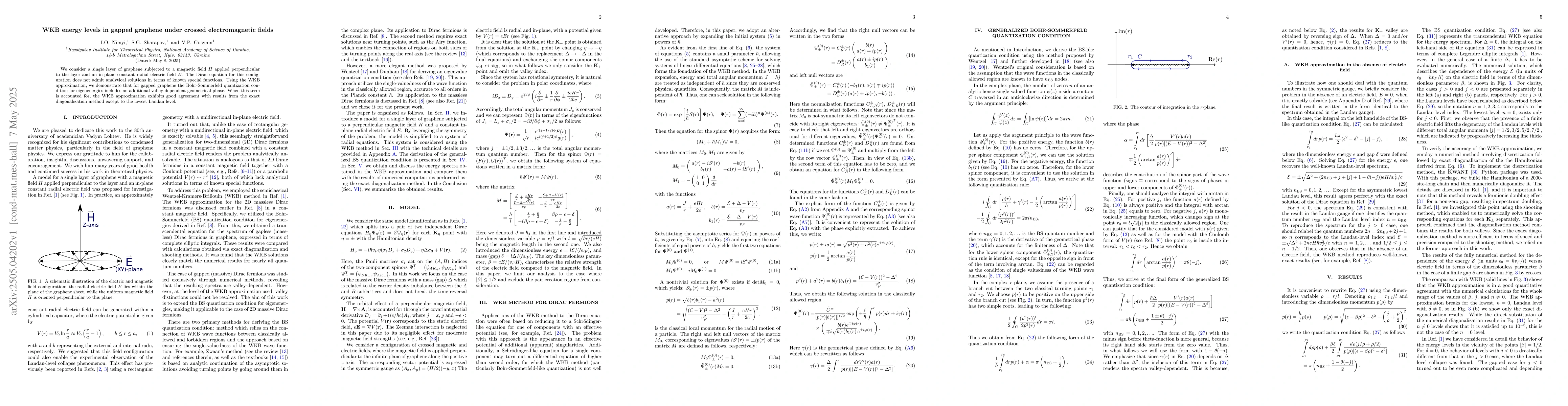 Thumbnail for WKB energy levels in gapped graphene under crossed electromagnetic
  fields