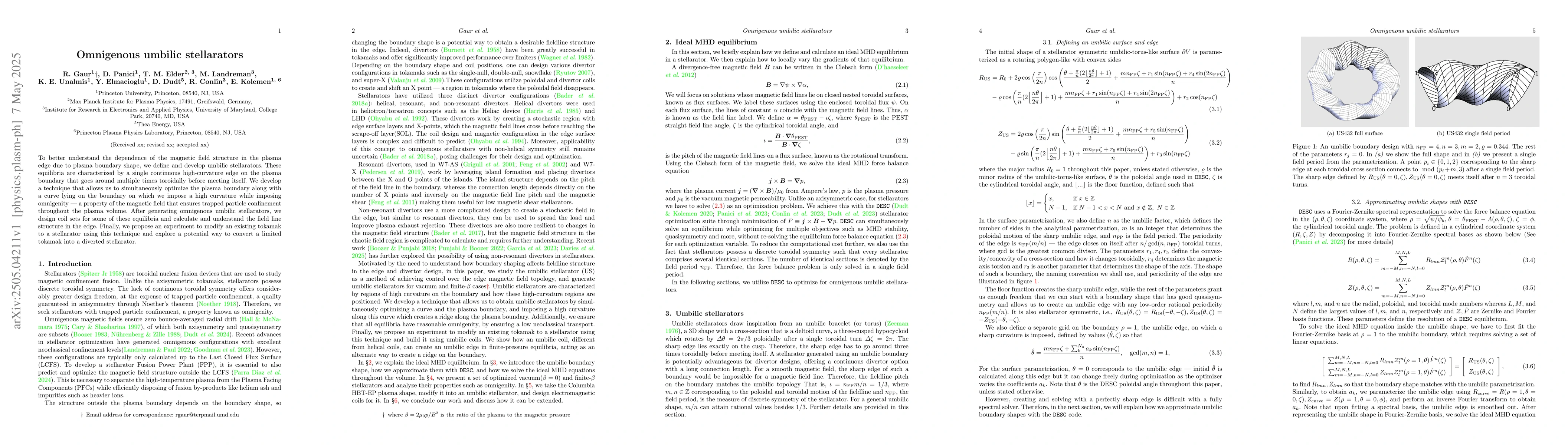 Thumbnail for Omnigenous umbilic stellarators