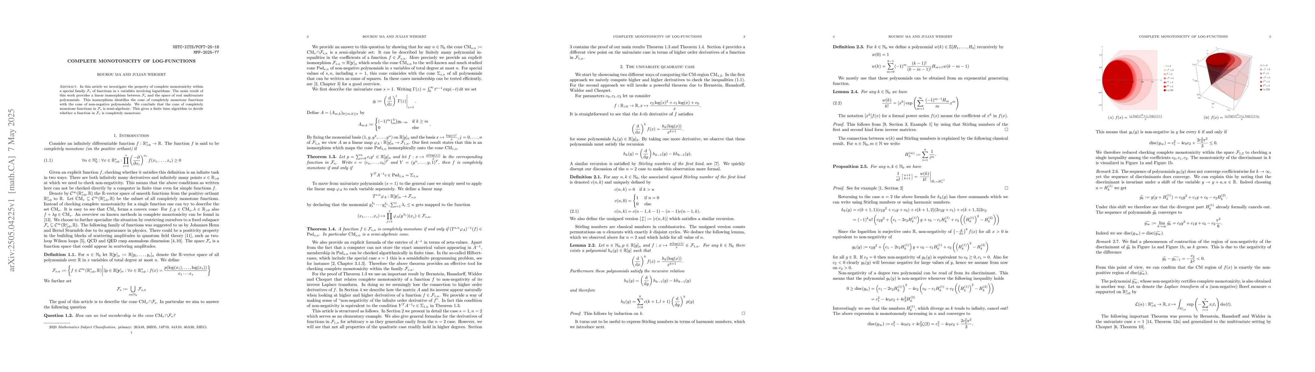 Thumbnail for Complete monotonicity of log-functions