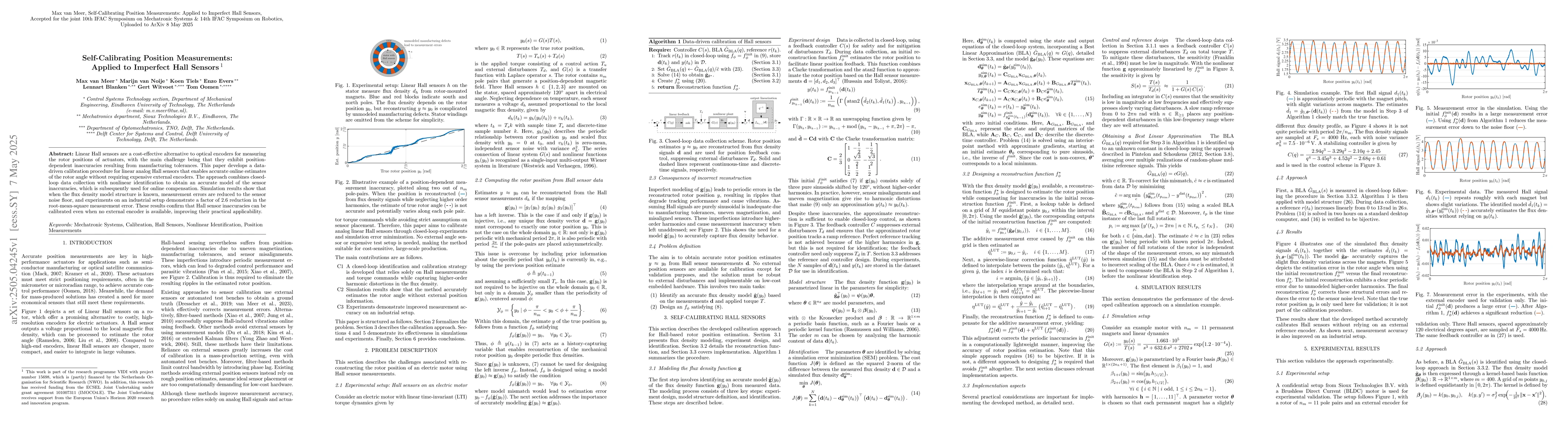 Thumbnail for Self-Calibrating Position Measurements: Applied to Imperfect Hall
  Sensors