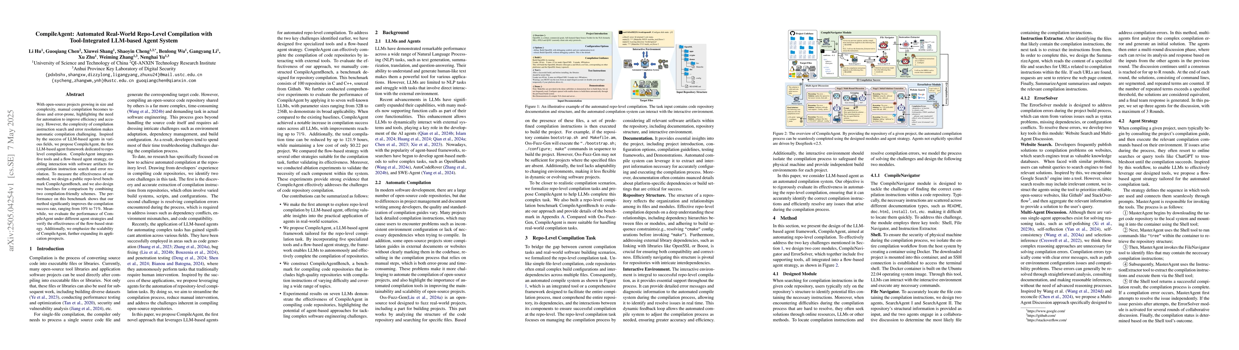 Thumbnail for CompileAgent: Automated Real-World Repo-Level Compilation with
  Tool-Integrated LLM-based Agent System