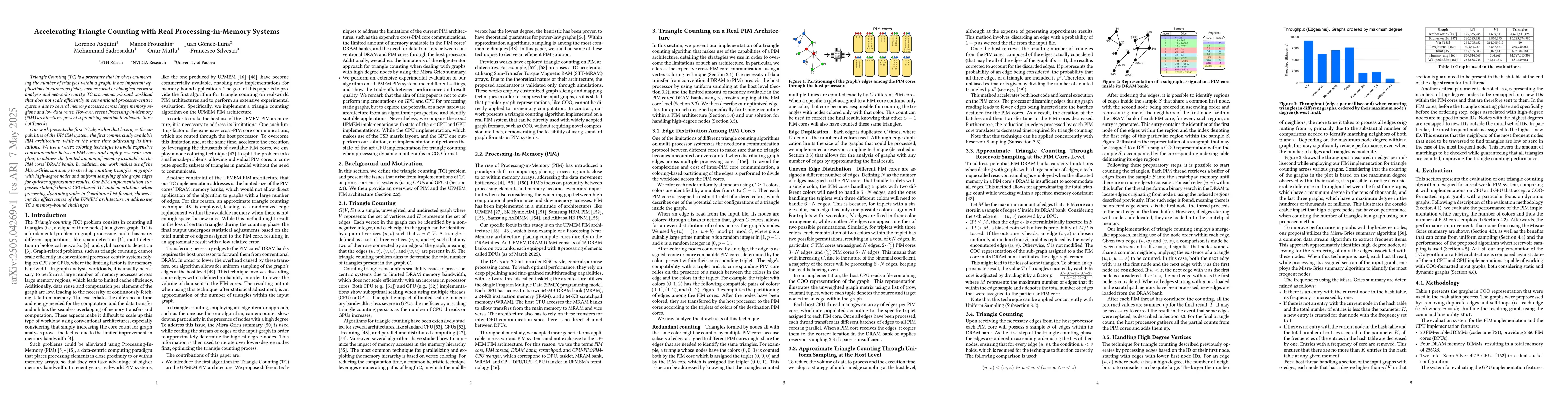 Thumbnail for Accelerating Triangle Counting with Real Processing-in-Memory Systems