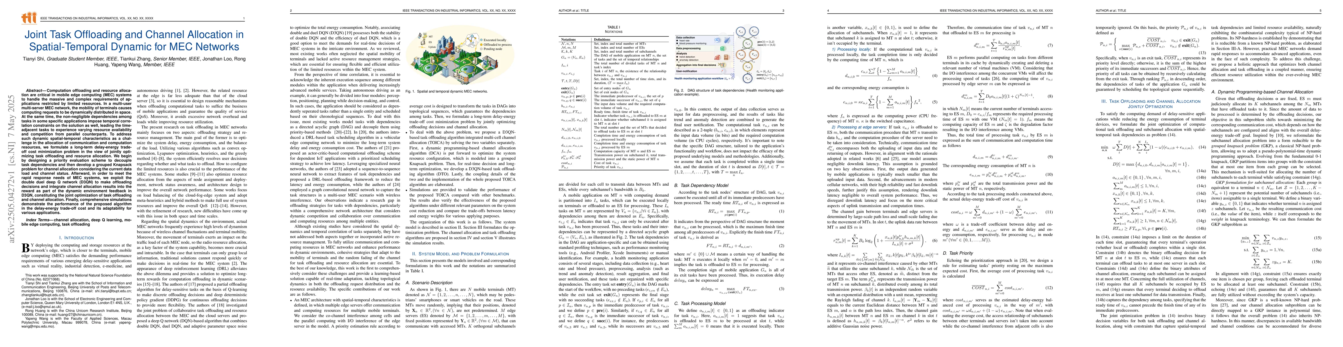 Thumbnail for Joint Task Offloading and Channel Allocation in Spatial-Temporal Dynamic
  for MEC Networks