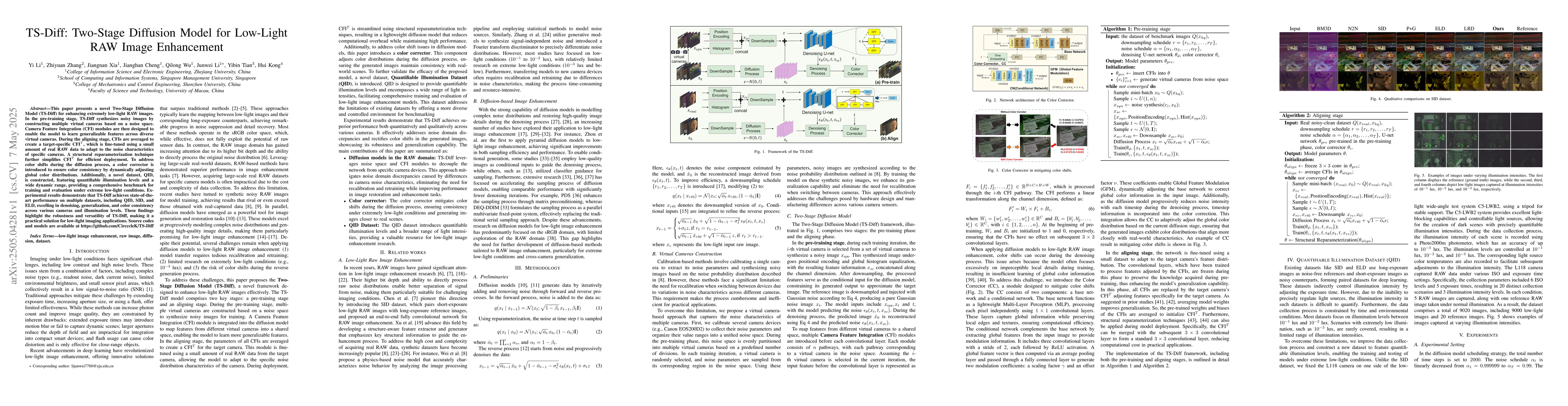 Thumbnail for TS-Diff: Two-Stage Diffusion Model for Low-Light RAW Image Enhancement