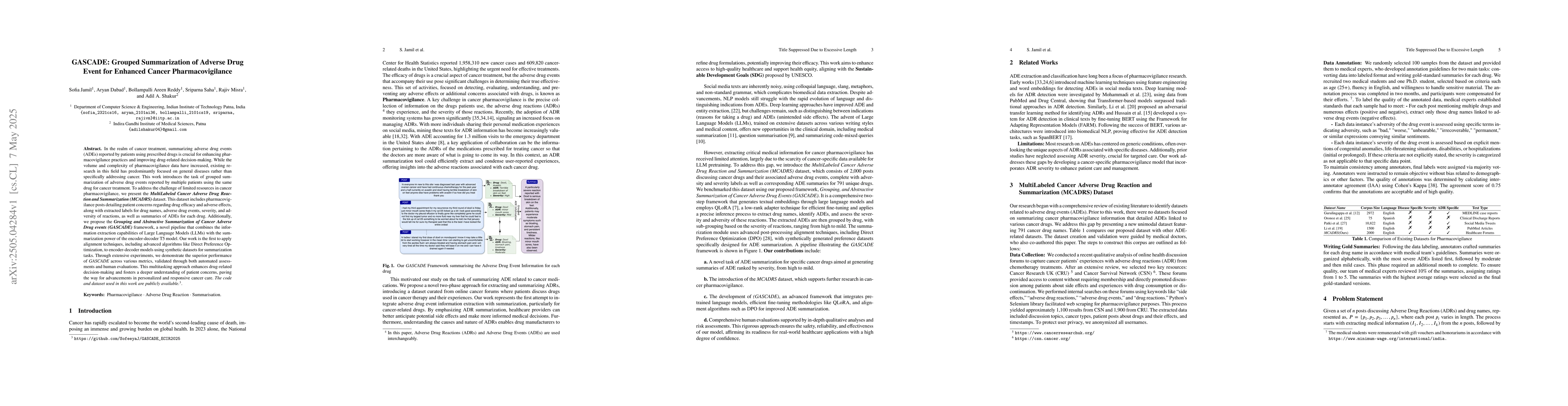 Thumbnail for GASCADE: Grouped Summarization of Adverse Drug Event for Enhanced Cancer
  Pharmacovigilance