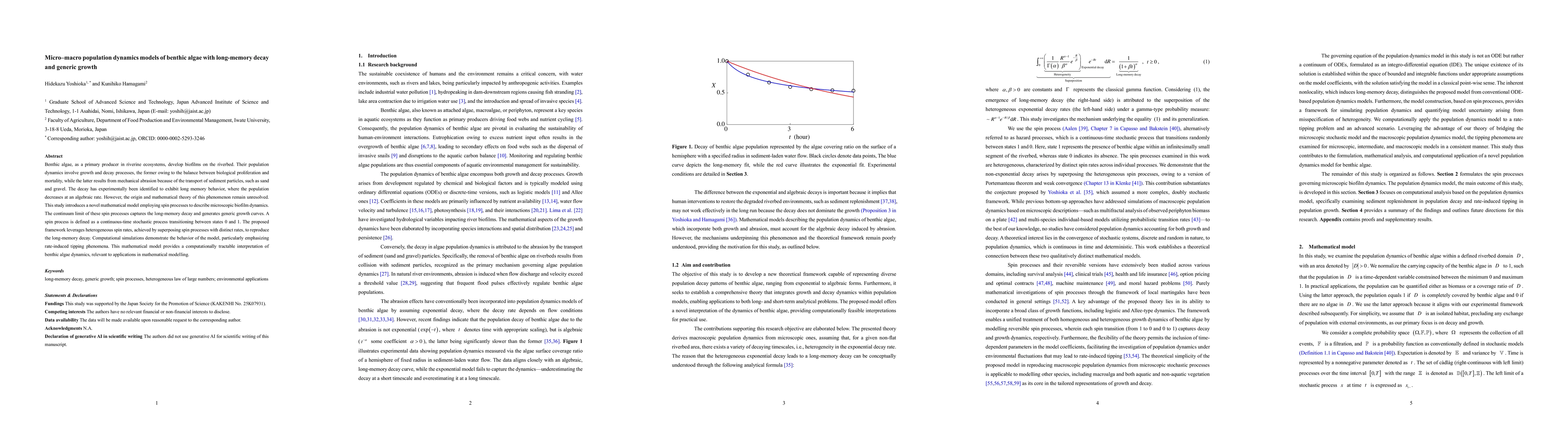 Thumbnail for Micro-macro population dynamics models of benthic algae with long-memory
  decay and generic growth