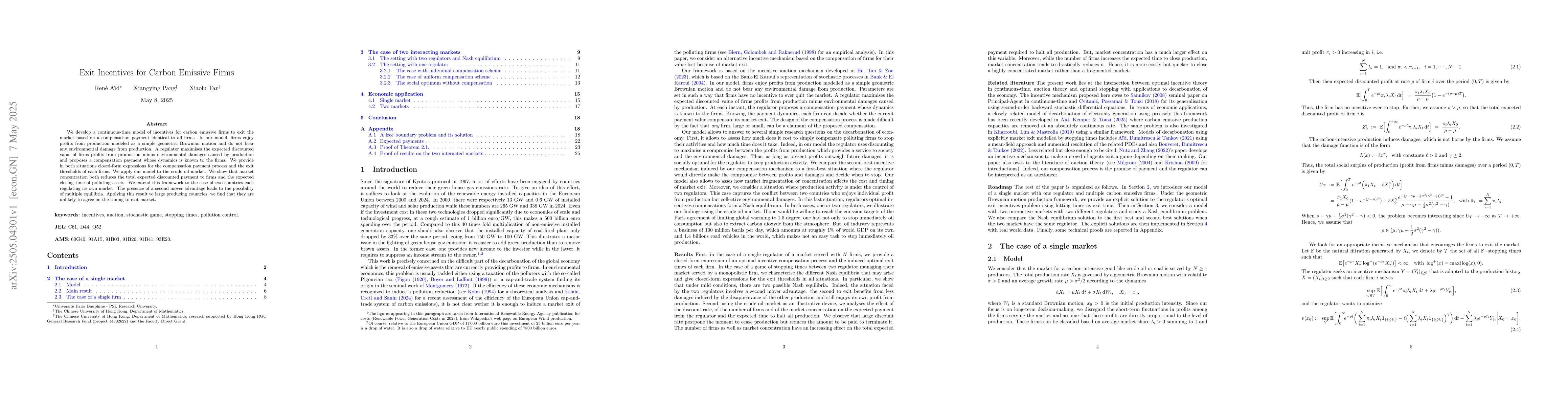 Thumbnail for Exit Incentives for Carbon Emissive Firms