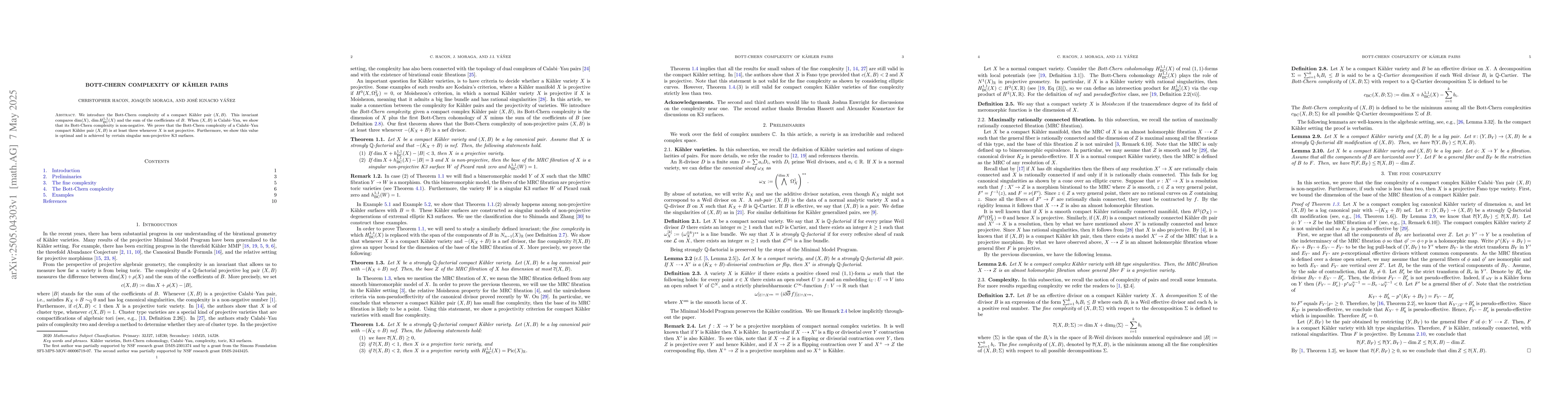 Thumbnail for Bott-Chern complexity of KĂ¤hler pairs