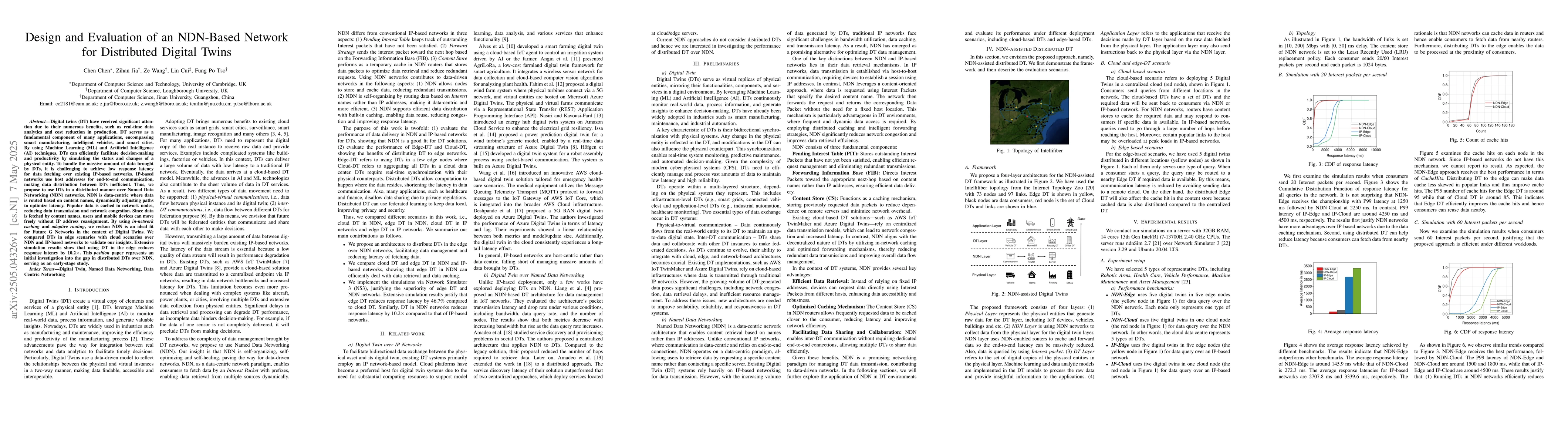 Thumbnail for Design and Evaluation of an NDN-Based Network for Distributed Digital
  Twins