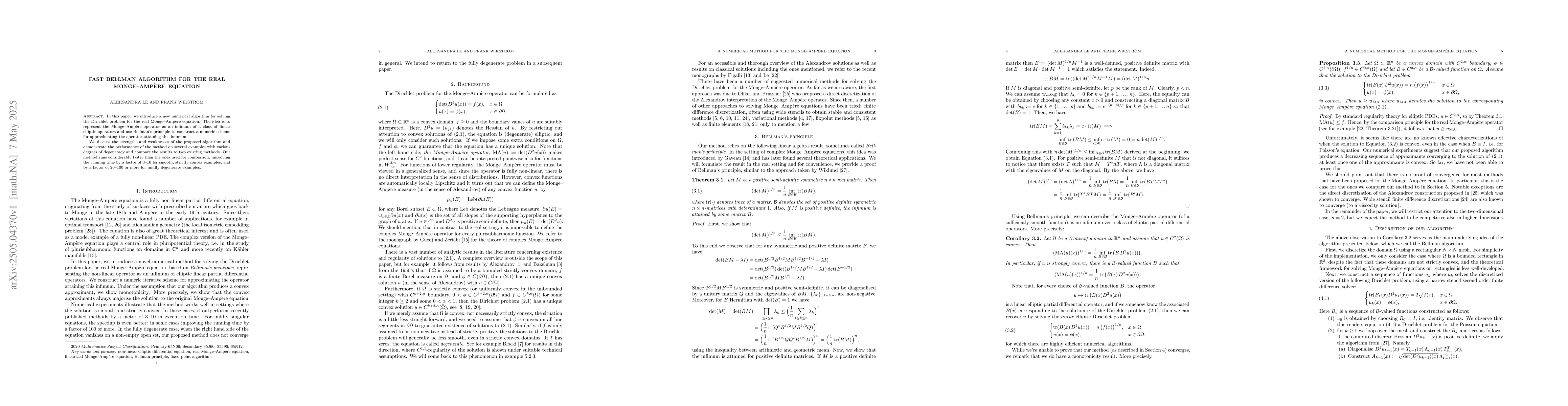 Thumbnail for Fast Bellman algorithm for real Monge-Ampère equation