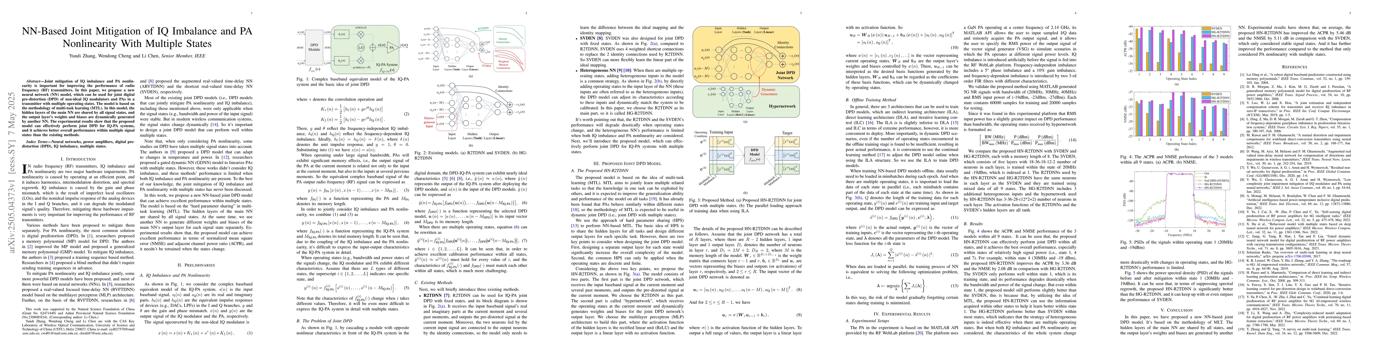 Thumbnail for NN-Based Joint Mitigation of IQ Imbalance and PA Nonlinearity With
  Multiple States