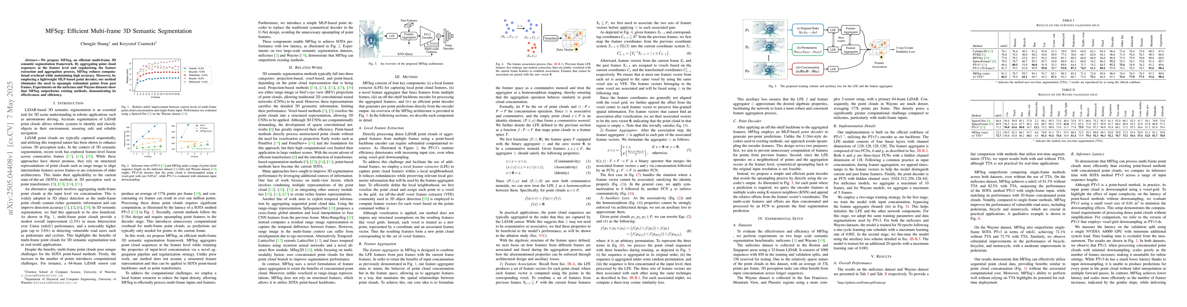 Thumbnail for MFSeg: Efficient Multi-frame 3D Semantic Segmentation