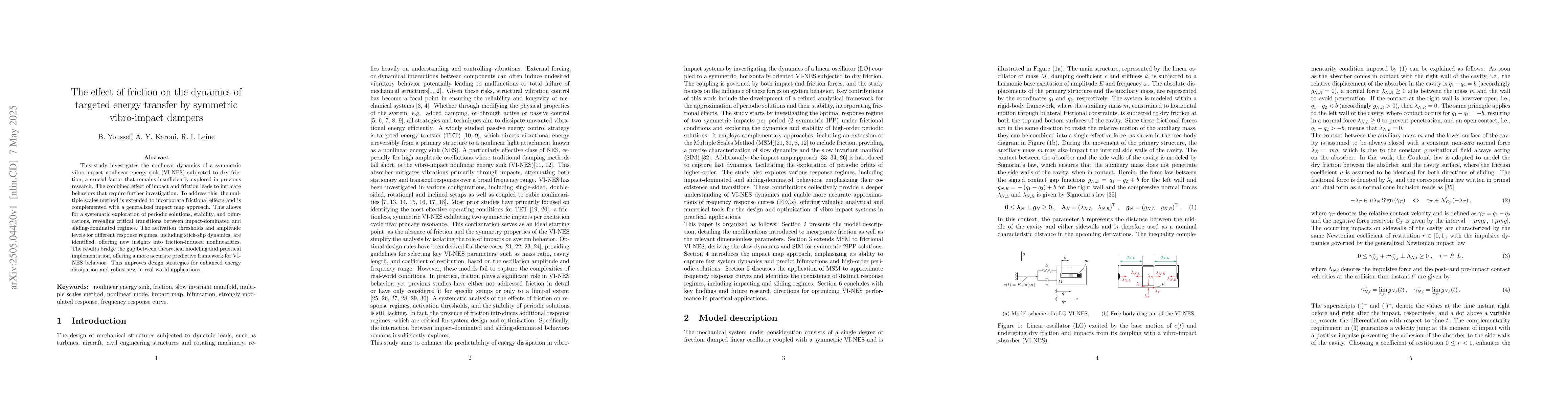 Thumbnail for The effect of friction on the dynamics of targeted energy transfer by
  symmetric vibro-impact dampers