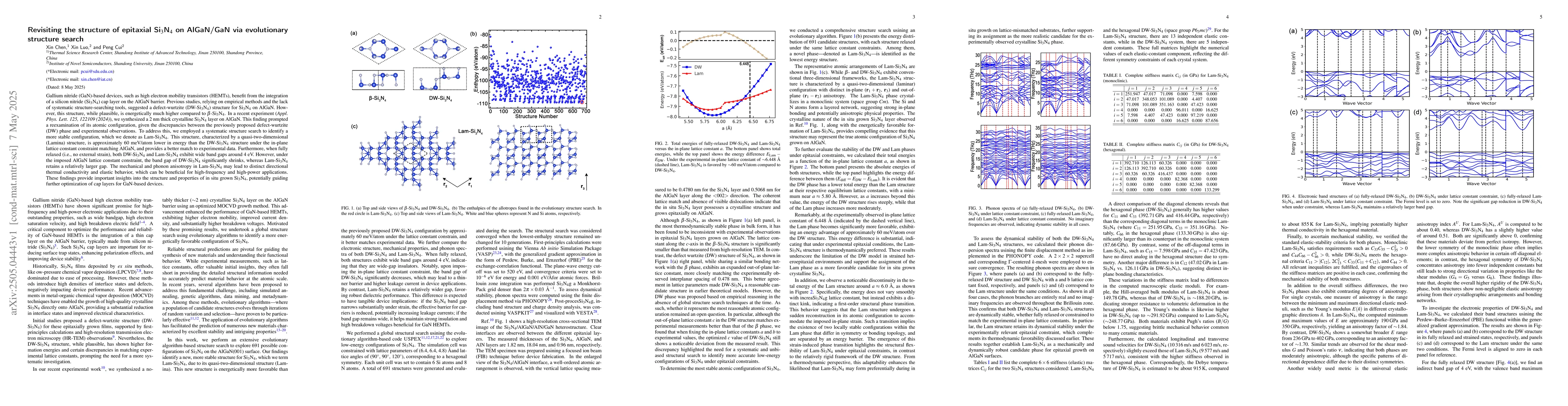 Thumbnail for Revisiting the structure of epitaxial Si3N4 on AlGaN/GaN via
  evolutionary structure search