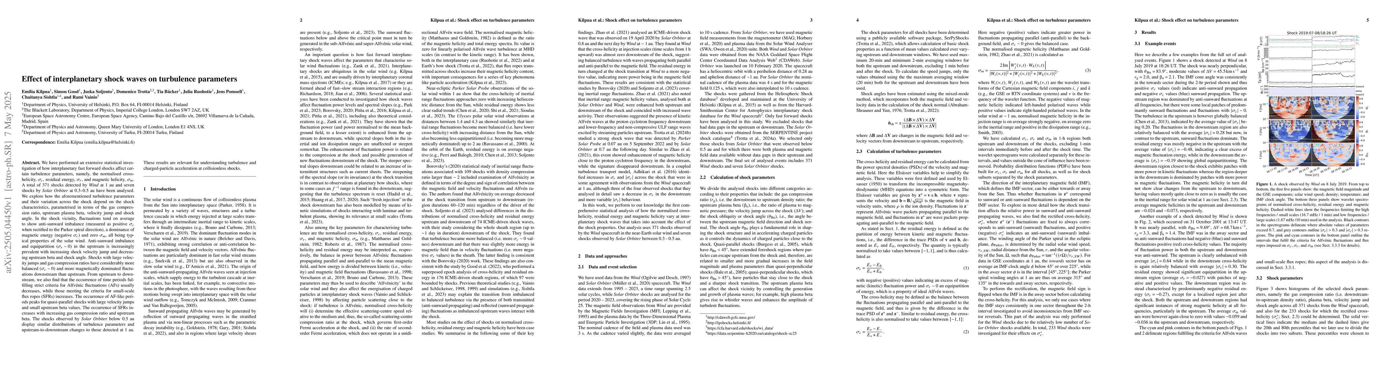 Thumbnail for Effect of interplanetary shock waves on turbulence parameters