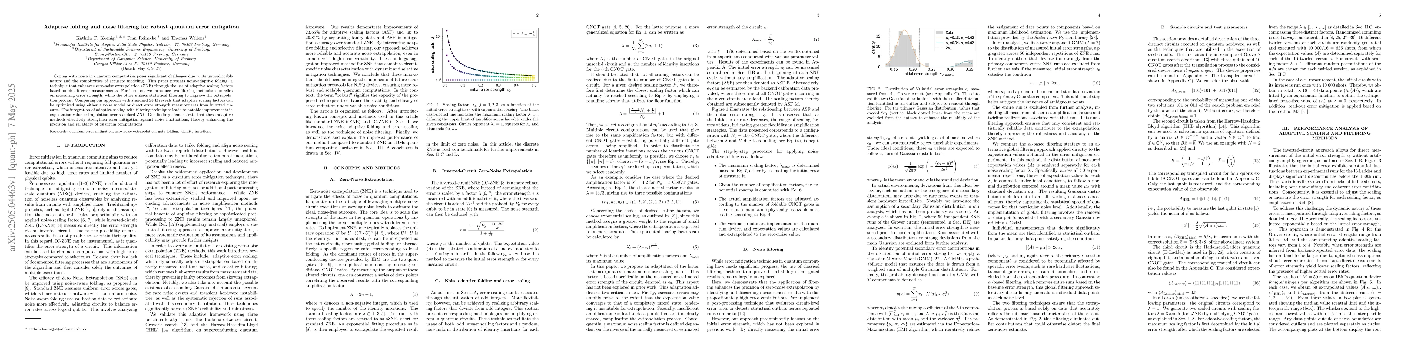 Thumbnail for Adaptive folding and noise filtering for robust quantum error mitigation