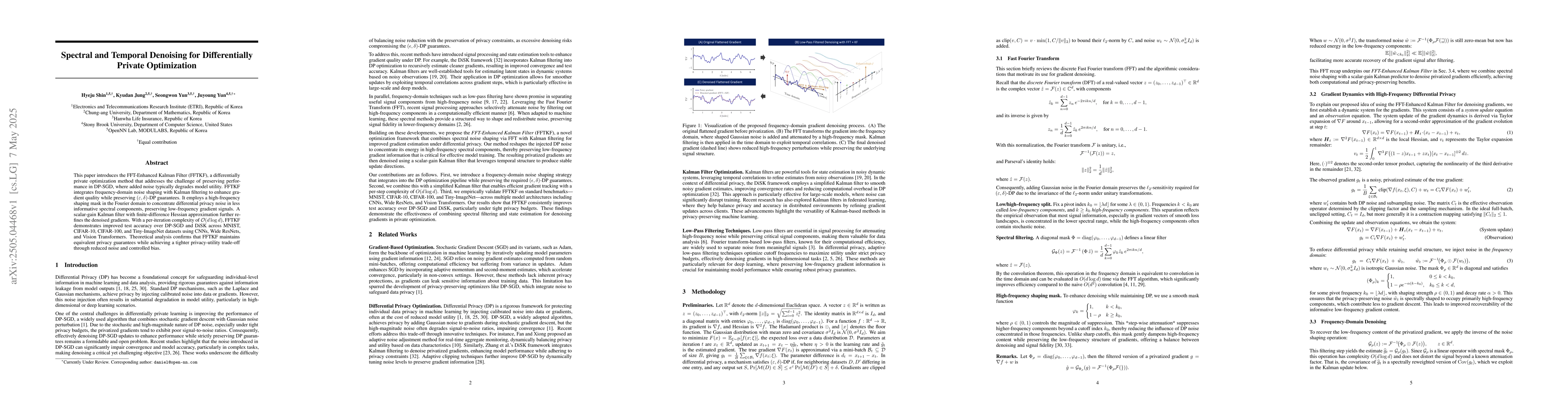 Thumbnail for Spectral and Temporal Denoising for Differentially Private Optimization