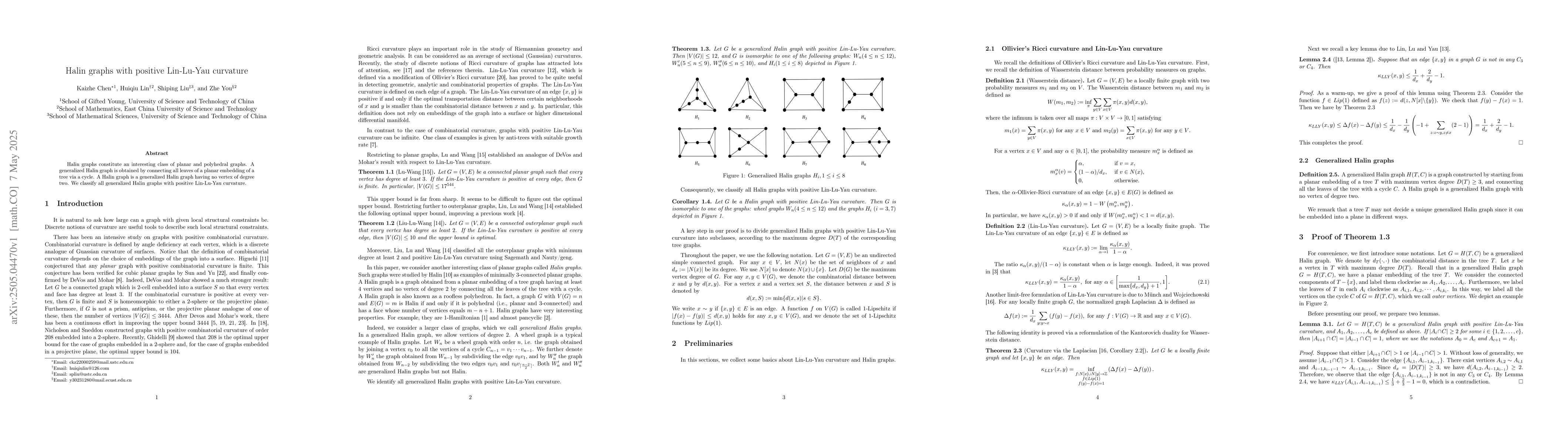 Thumbnail for Halin graphs with positive Lin-Lu-Yau curvature