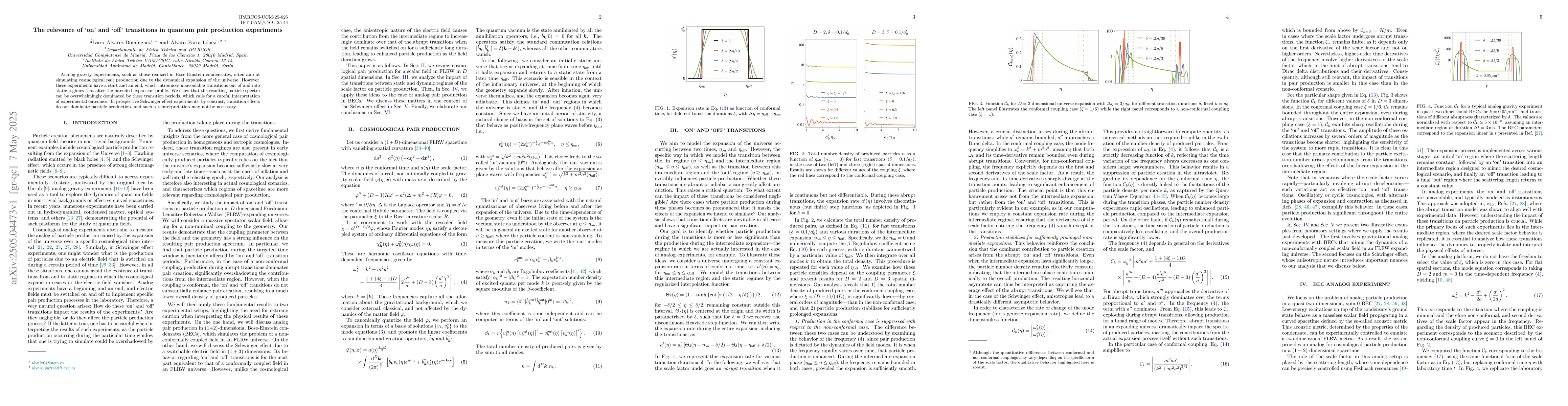 Thumbnail for The relevance of "on" and "off" transitions in quantum pair production
  experiments