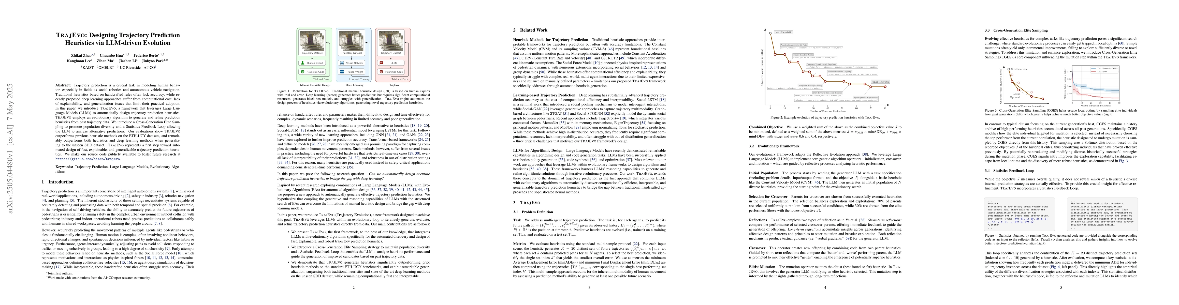 Thumbnail for TrajEvo: Designing Trajectory Prediction Heuristics via LLM-driven
  Evolution