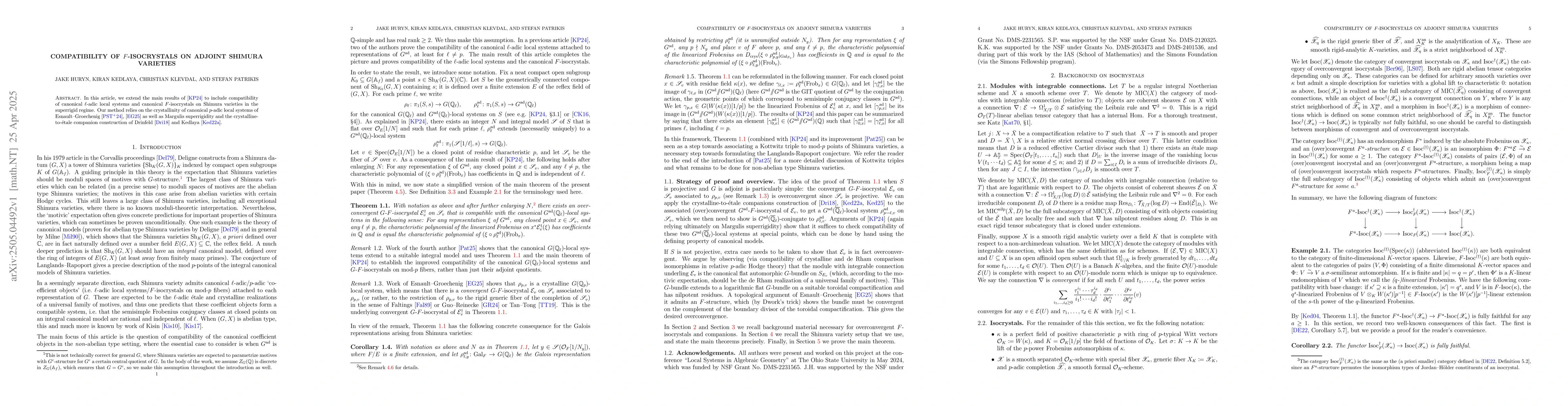 Thumbnail for Compatibility of $F$-isocrystals on adjoint Shimura varieties