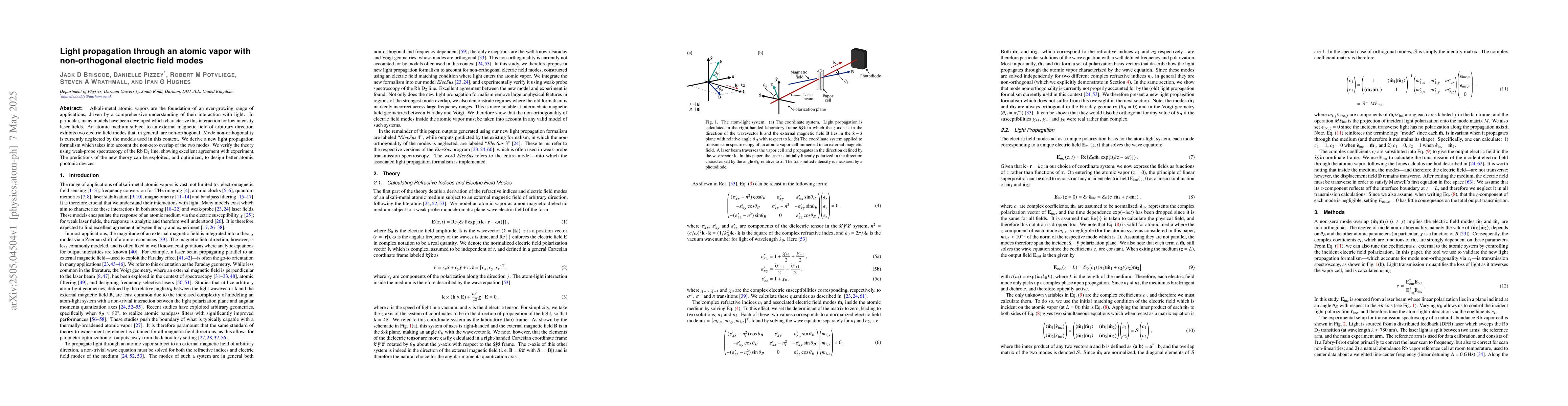 Thumbnail for Light propagation through an atomic vapor with non-orthogonal electric
  field modes