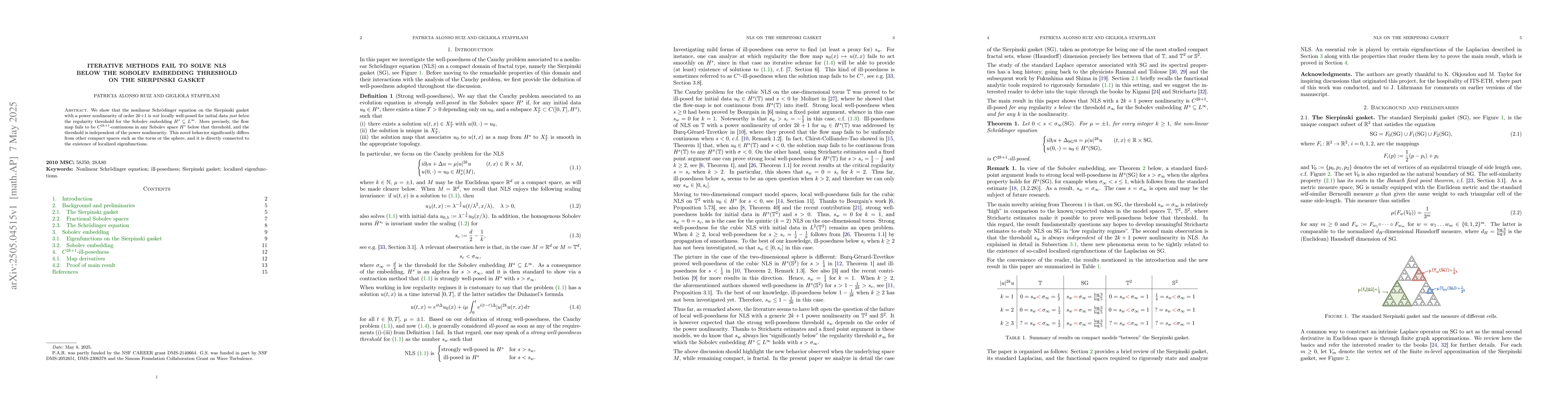 Thumbnail for Iterative methods fail to solve NLS below the Sobolev embedding
  threshold on the Sierpinski gasket