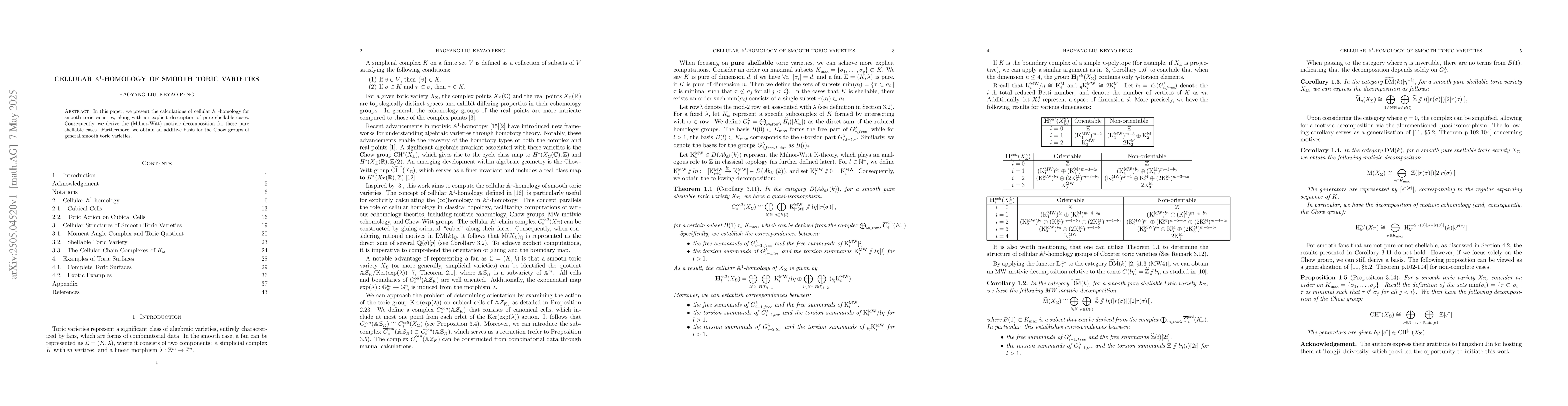 Thumbnail for Cellular $\mathbb{A}^1$-Homology of Smooth Toric Varieties