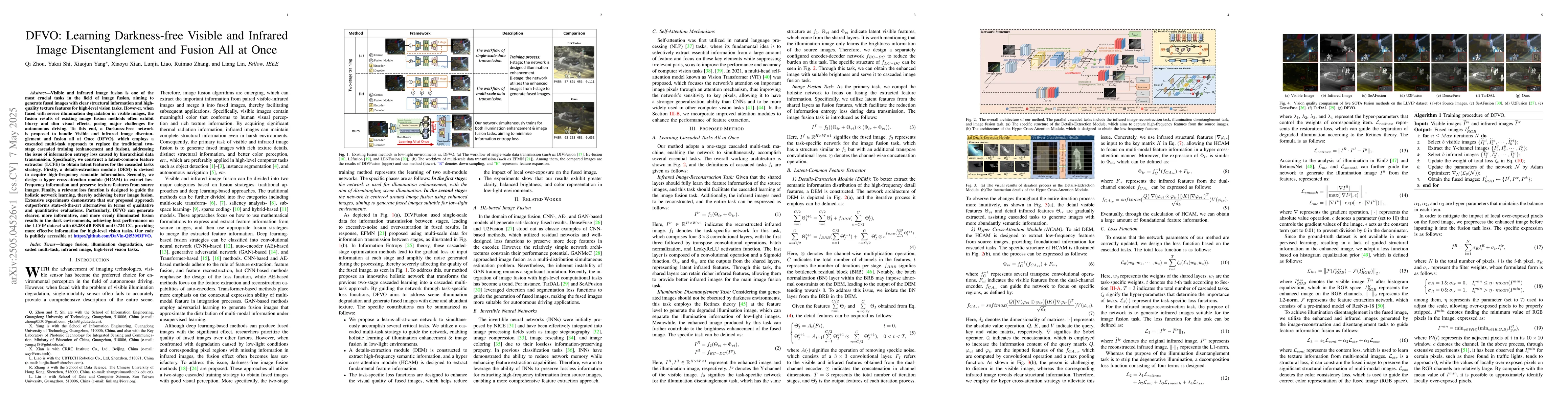 Thumbnail for DFVO: Learning Darkness-free Visible and Infrared Image Disentanglement
  and Fusion All at Once