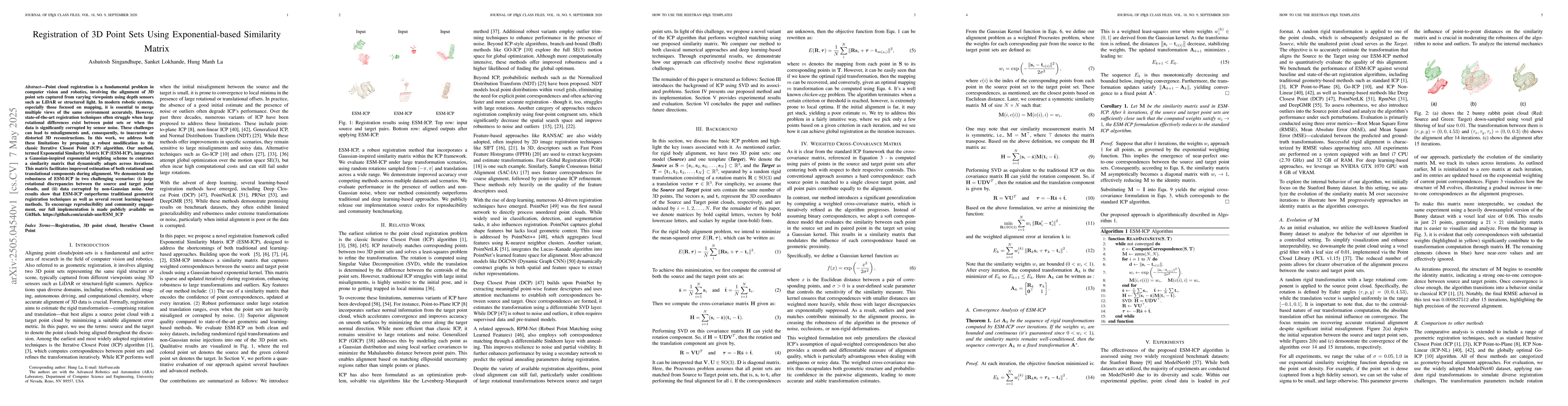 Thumbnail for Registration of 3D Point Sets Using Exponential-based Similarity Matrix