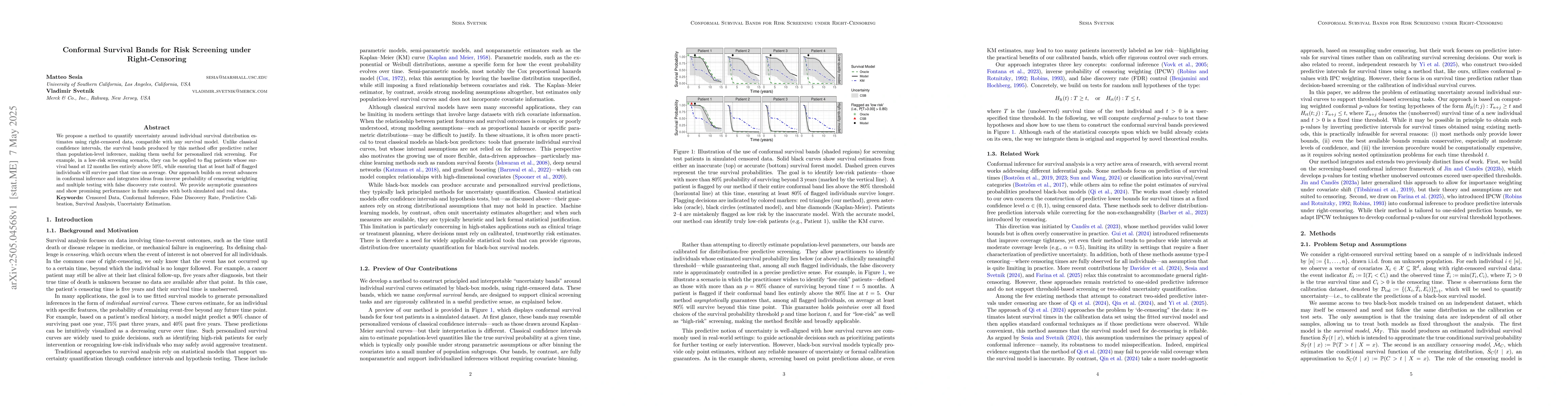 Thumbnail for Conformal Survival Bands for Risk Screening under Right-Censoring