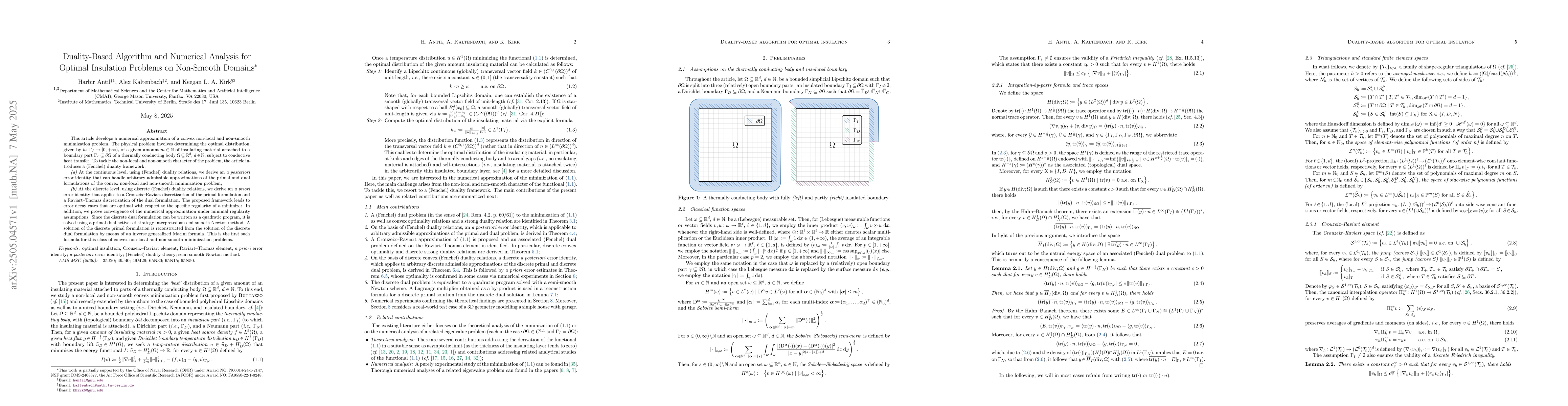 Thumbnail for Duality-Based Algorithm and Numerical Analysis for Optimal Insulation
  Problems on Non-Smooth Domains
