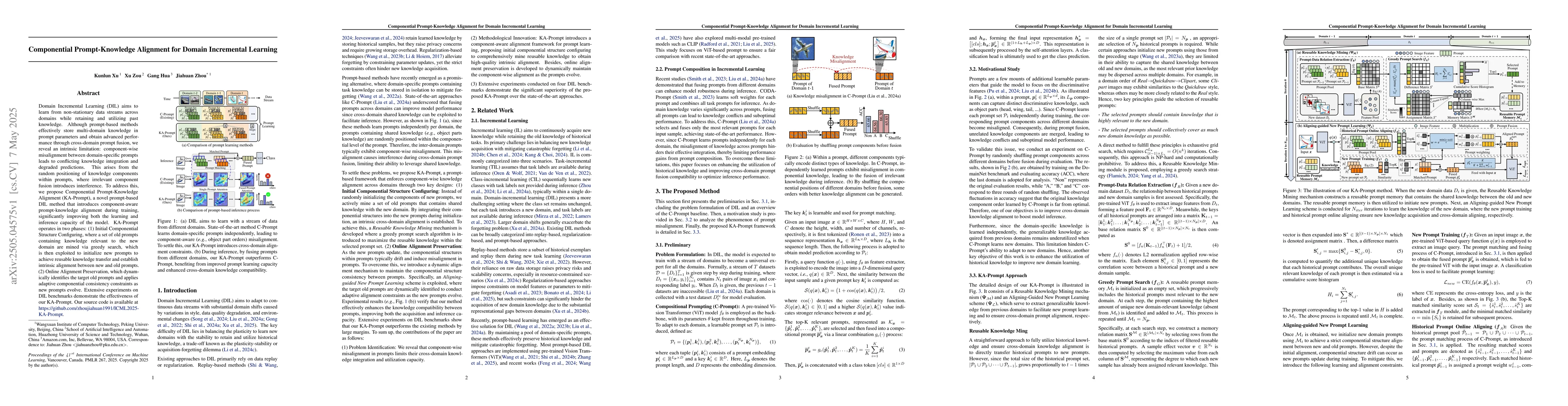 Thumbnail for Componential Prompt-Knowledge Alignment for Domain Incremental Learning
