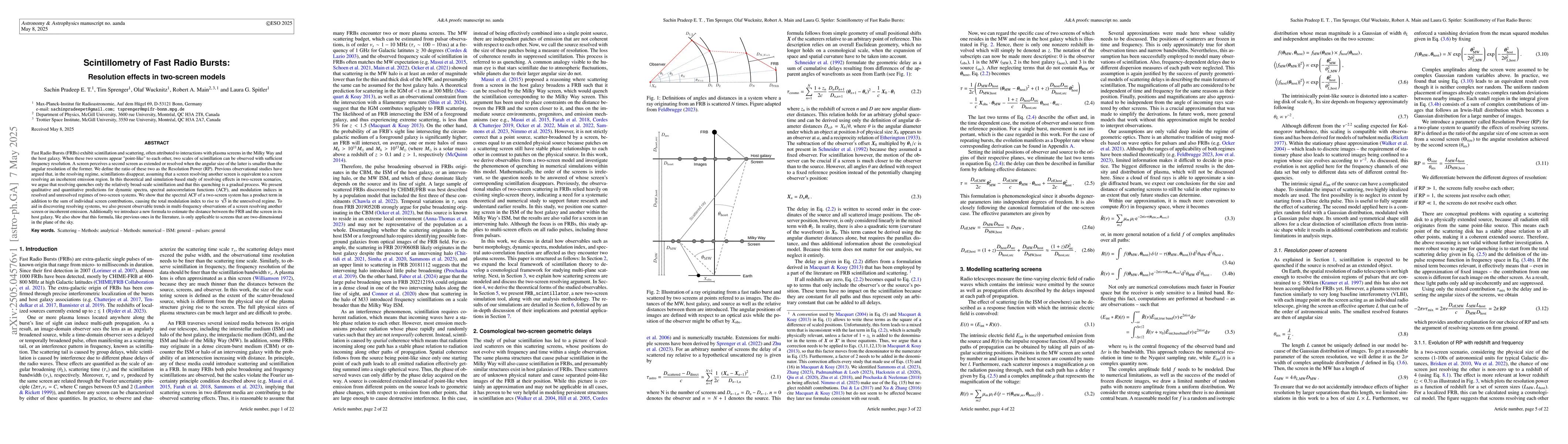 Thumbnail for Scintillometry of Fast Radio Bursts: Resolution effects in two-screen
  models